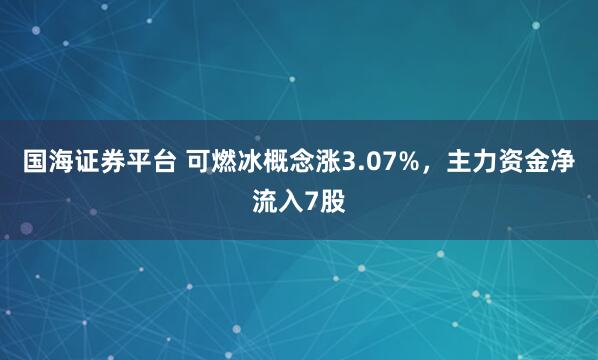 国海证券平台 可燃冰概念涨3.07%，主力资金净流入7股